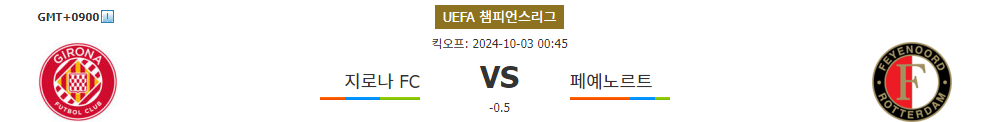 UEFA 챔피언스리그 2024-10-03 00:45 지로나 FC vs 페예노르트: 승부 예측 및 분석