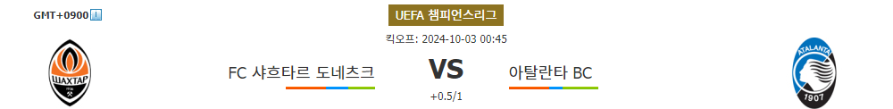 UEFA 챔피언스리그, 샤흐타르 도네츠크 vs 아탈란타 BC: 승부의 향방은?