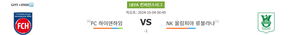 UEFA 컨퍼런스리그 분석: FC 하이덴하임 vs NK 올림피야 류블랴나, 승리는 누구에게?