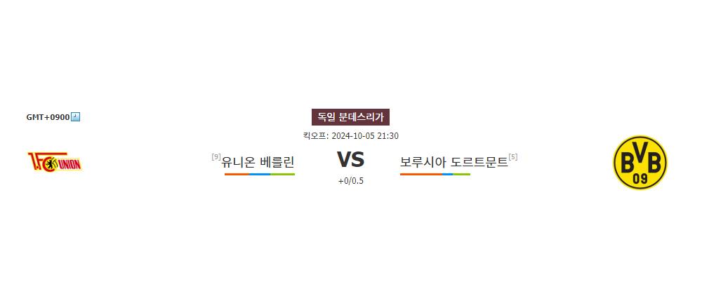 분데스리가 2024-10-05 유니온 베를린 vs 보루시아 도르트문트: 승리의 향방은?