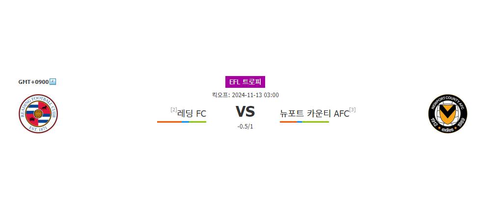 EFL 트로피 2024-11-13 03:00 레딩 FC vs 뉴포트 카운티 AFC: 승부를 가를 열쇠는?